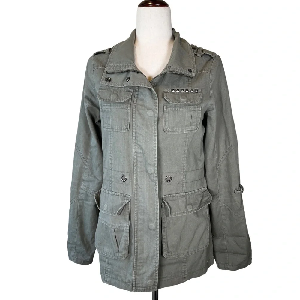 Hive & Honey Green Military Styled Anorak Jacket//S//Waist String Missing - Picture 7 of 9